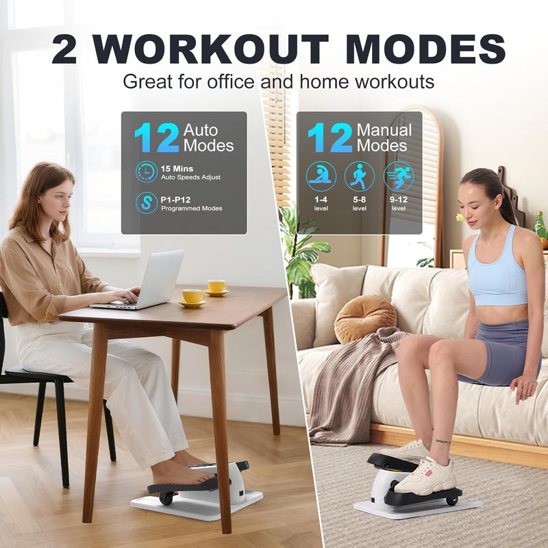 OSCILLATING SLIM Under Desk Elliptical Machine, Electric Seated Pedal Exerciser,Elliptical Leg Exercisers for Seniors,Mini Ellipse Leg Exerciser with Remoter,12 Adjustable speeds Pedal Exerciser - Image 4